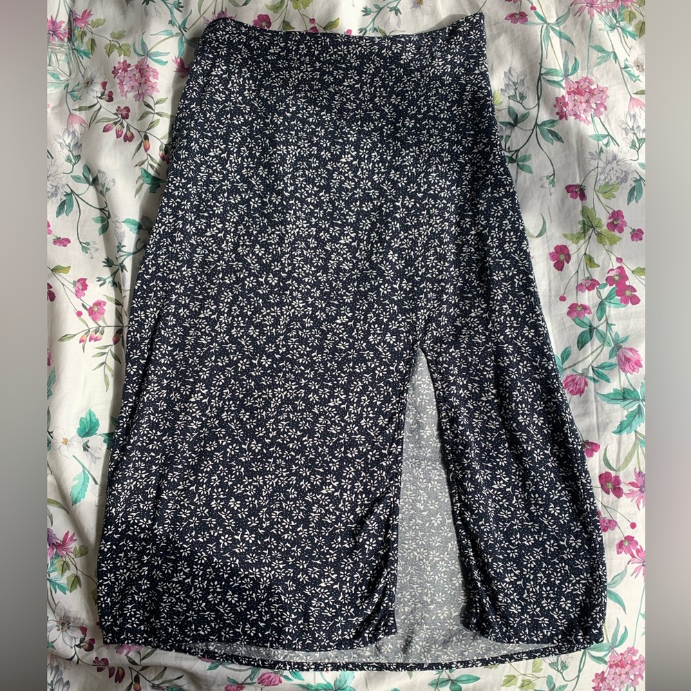 Floral Slip Skirt with Slit